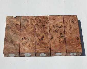 Bilimbi Burl Knife Handle Blank 3x5x15cm | Averrhoa bilimbi Exotic Wood Block | Figured Burl Hardwood for Custom Knife Scales