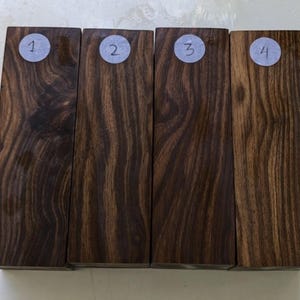 Figured Ebony Wood Block: 2x2 Knife Handle Blank