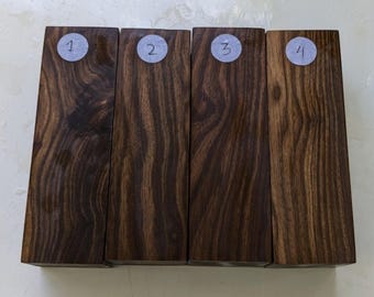 Bloc en bois d'ébène figuré : 2 x 2 manche de couteau vierge