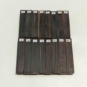 Makassar ebenholts svarvämne 2,5x2,5 x 15 cm | Exotiskt Sulawesiträ för pennor och precisionshantverk