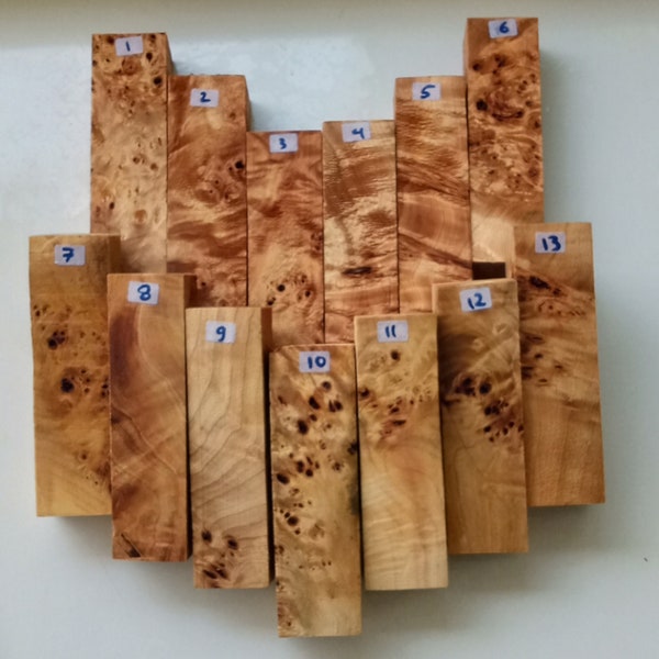 Burl Wood Poplar Block | Mappa Poppa Burl | Burl Wood Block | Bird Eye Poplar Burl | Knife Handle Poplar Burl Wood | High Figured Burl Wood