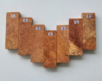 Amboyna Burl Wood Block: Knife Handle Craft Wood (150x50x30mm)