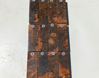 Black Amboyna Burl Wood Block: Exotic Knife Handle Material