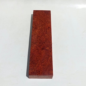Wide Red Amboyna Burl Board | Exotic Timber Slab for Knife Handles and Crafts | Premium Burl Wood
