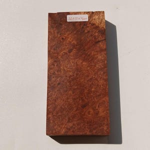 Handle Maker Stock Amboyna Burl Board 22x10x4cm Thick Exotic Hardwood with Dense Eye Figure