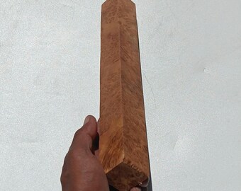 Lamtoro Burl Cue Blank 4x4x30cm Exotic Hardwood Spindle for Pool Cue, Custom Handles and Woodturning Projects