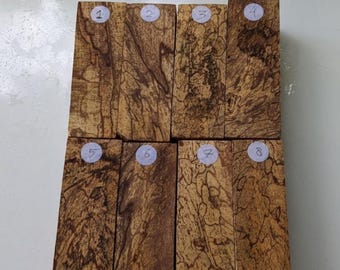 Zebra Wood Block | Spalted Wood Knife Handle Blank | Exotic Turning Wood for Custom Crafts