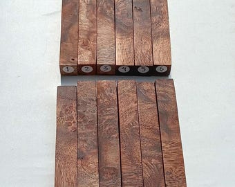 Burl Pen Blank Exotic Albizia Wood Block Figured Turning Wood for Handmade Woodworking