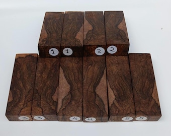 Knife Handle Blank – High Figure Blackish Mango Wood, Exotic Hardwood Scales for Custom Knifemaking