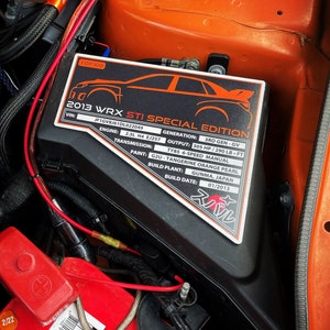 Subaru WRX STI Custom Aluminum Engine Bay Dress Up Plaque Car Show 2008-2014