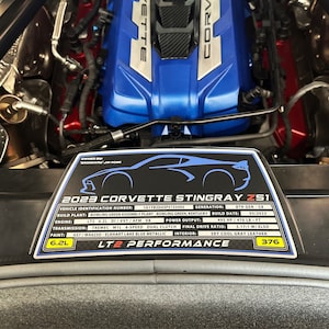 C8 Corvette Custom Aluminum Engine Bay Dress Up Plaque Car Show 2020-2025 ***COUPE ONLY***