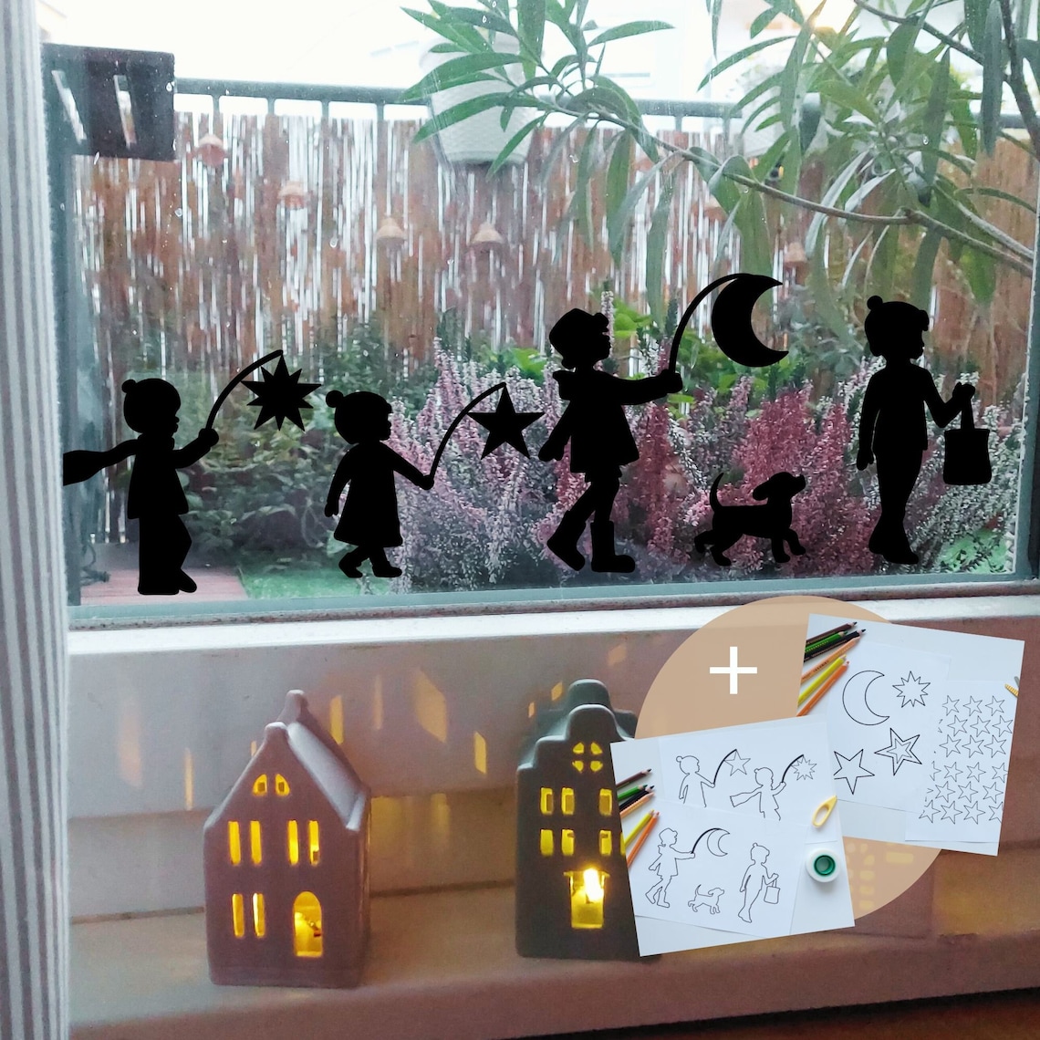 Laternenkinder Vorlage Fenster Laternen Sankt Martin Laternen Umzug