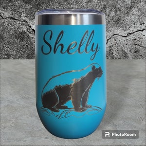 Engraved Personalized Animal Wine Tumbler