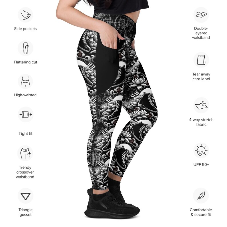 Rhythm Skater Crossover Leggings with Pockets – High-Waisted, Stretchy, & Stylish Roller Skate Apparel