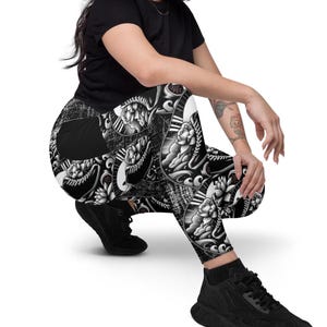 Rhythm Skater Crossover Leggings with Pockets – High-Waisted, Stretchy, & Stylish Roller Skate Apparel