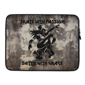 Roller Skate Laptop Sleeve. This unique Roller Derby inspired computer case featuring our original skate art is a perfect roller derby gift.