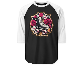Roller Skate Raglan Shirt, Floral Skater Top