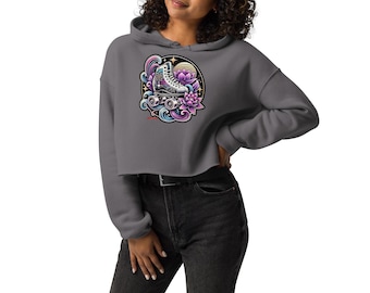 Women's Cropped Roller Skate Hoodie Sweatshirt – Unique Skater Apparel