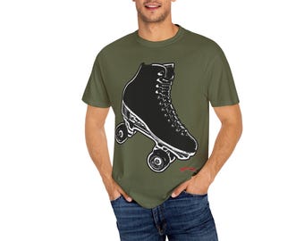 Retro Roller Skate T-Shirt | Unisex Garment-Dyed Cotton Tee