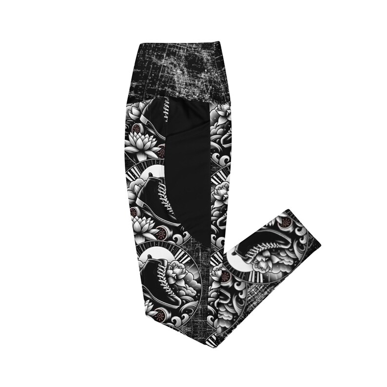 Rhythm Skater Crossover Leggings with Pockets – High-Waisted, Stretchy, & Stylish Roller Skate Apparel