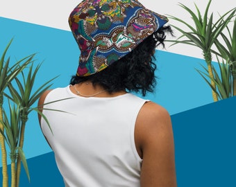 Bob réversible unisexe pour patins à roulettes, chapeau de skate coloré inspiré d&#39;imprimés africains est un cadeau parfait pour le skate ou un accessoire de skate