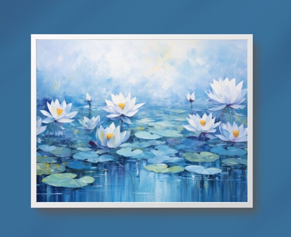 Lotus Flowers Art, Printable Download, Lotus Painting, Zen Art, Japanese  Watercolor, Lotus Wall Decor, Asian Painting, Oil Wall Art 