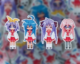 Lucky Star Pixel Style Vinyl Stickers - Etsy