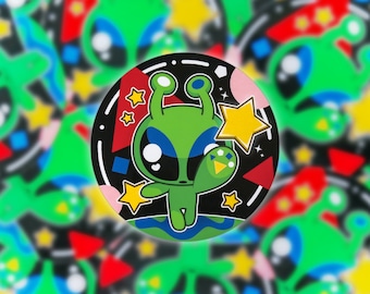Ikea Alien Star Catcher Circle Vinyl Sticker