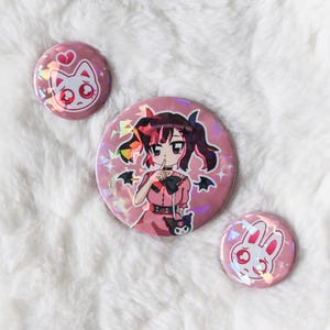 Jirai Kei / Yami Kawaii Harajuku Fashion Anime 58mm & 32mm Pins / Badges / Buttons