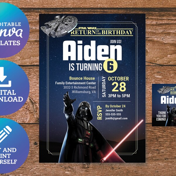 Darth Vader Invites - Etsy