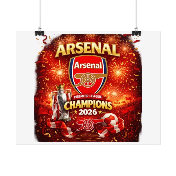 Arsenal Premier League Champions 2025/26 Rolled Poster | Football