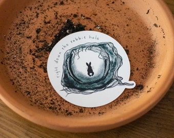 Down The Rabbit Hole Vinyl Sticker | Conspiracy Sticker