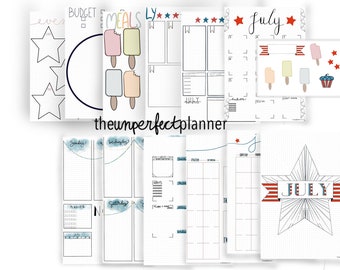 Patriottico luglio bullet journal/calendario/pianificatore digitale