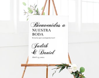 Letrero para Boda minimalista, Spanish wedding sign