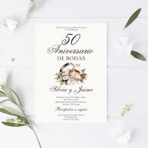 スペイン建国50周年記念結婚式招待状、Invitación para Bodas de oro 50 Aniversario en español