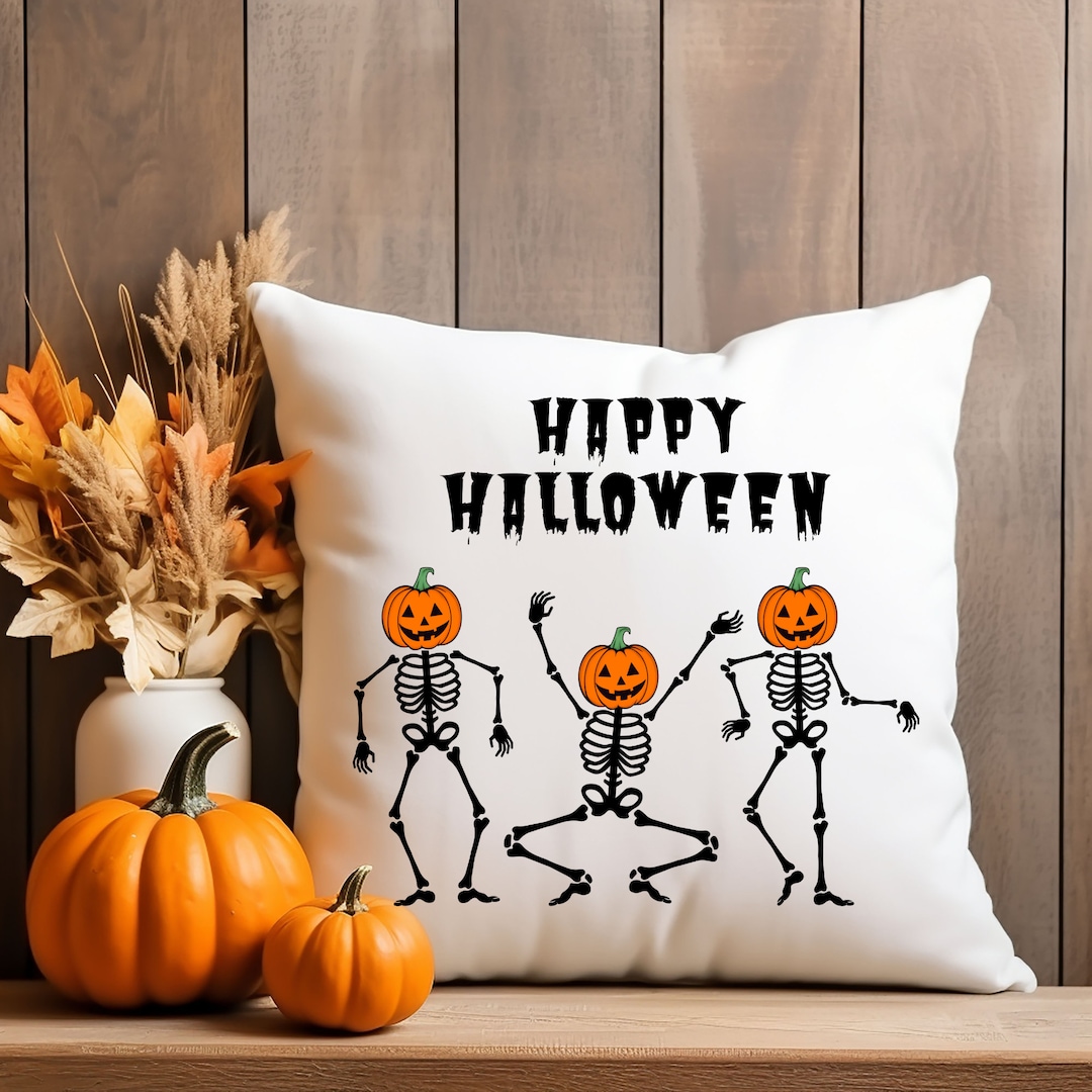 Halloween Pillow Skeletons Halloween Pillow Funny Halloween Etsy