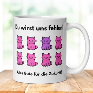 Farewell gift for a colleague | Motif &quot;Team Cats&quot; purple & pink | Job change colleague | Farewell gift