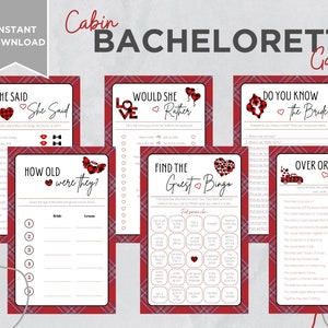 Jeux imprimables de camping Bachelorette l Cartes Bach de cabine l Téléchargement instantané de fête de poule en plein air l Faits amusants de la mariée propre l Douche nuptiale de mariage