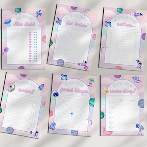 6 Space Bachelorette Games l Printable Last Disco Template l Unique Galaxy Cowgirl Bach l Hen Party Clean Fun Download Bride Wedding Bridal