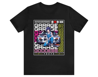 JDM Car Girl T-Shirt: Japanese Automotive Anime Graphic Tee