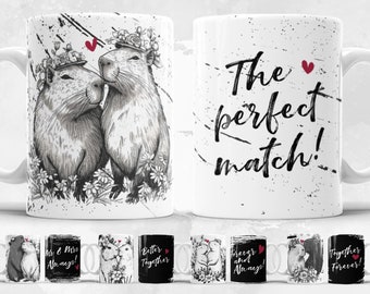 Capybara Mug Wrap Love Valentine Mug Png Better Together Mug Forever And Always Mr and Mrs Mug Future Mrs Wedding Mug Wrap Design Png Couple