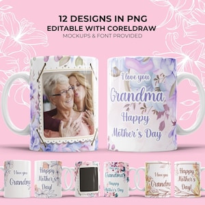 Oma Mug Wrap Mit Bild Glücklicher Muttertag Becher Vorlage Mit Foto Mug Design Dia De Madres Oma Muttertag Geschenk Mom Photo Mug Png