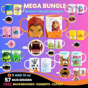 Sjablonen met mondbodem sublimatiemokken tekenfilms Pantillas Con Boca Parte Inferior Tazas Caricaturas Dientes Divertidas Mokontwerpen, png PNGEgg