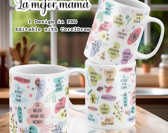 Taza Dia De Las Madres Png Mug Wrap Template Mothers Day Envoltura Taza Dia de Madres Diseños Dia De Las Madres Abuela Plantillas Digitales