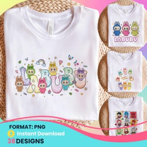 Labubu T シャツ デザイン プリント Labubu Png バンドル La Bubu 昇華デザイン Diseño Camisa Camisetas La Bubu Monster Png Cute Labubu Digital