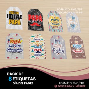 Etiqueta Dia Del Padre Feliz Dia Del Padre Printable Tag Fathers Day Tags In Spanish Feliz Dia Del Padre Papi Etiqueta Regalo Imprimible PDF