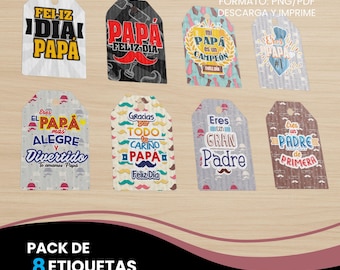 Etiqueta Dia Del Padre Feliz Dia Del Padre Printable Tag Fathers Day Tags In Spanish Feliz Dia Del Padre Papi Etiqueta Regalo Imprimible PDF