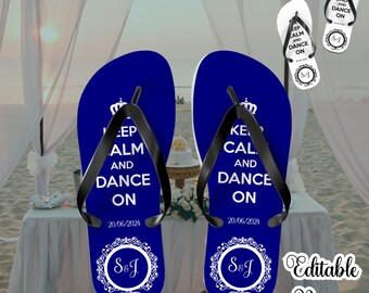 Navy Wedding Flip Flops Design Bridesmaids Slippers Bridal Shoe Png Bride Slippers Summer Beach Wedding Shoes Dancing Flipflops Sublimation