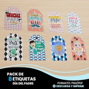 Feliz Dia Del Padre Printable Tag Etiquetas Dia Del Padre Fathers Day Tags In Spanish Feliz Dia Del Padre Papi Etiqueta Regalo Imprimible