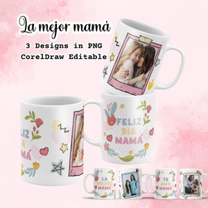 Feliz Dia Mama Te Amo Mama Te Quiero Taza Dia De Madres Png Mug Wrap Template Dia das Mães Envoltura Taza Dia de Madres Diseños Abuela Design